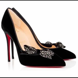 Louboutin Madame Menule 100 velvet/GG/strass